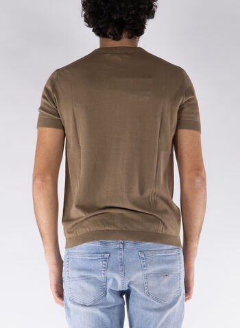 MAGLIONE IN COTONE A MANICHE CORTE, 0298 TABACCO, small