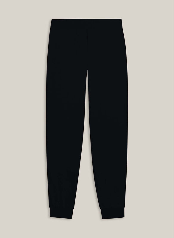 PANTALONE CON FONDO A COSTINA E BANDE LOGATE, N BLK, medium
