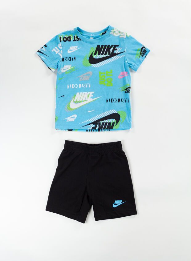 COMPLETO T-SHIRT + SHORT BAMBINO, 023 BLK, large