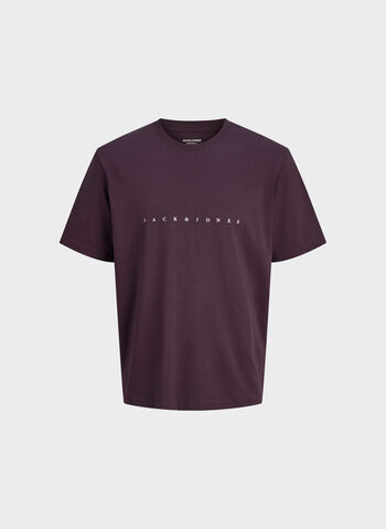 T-SHIRT SHORTSLEEVE LETTERING LOGO, PLUM PERFECT MELANZANA, small