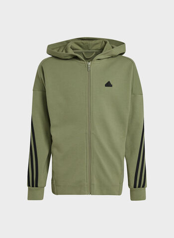 FELPA FUTURE ICON 3-STRIPES RAGAZZO, TENT GREEN, small