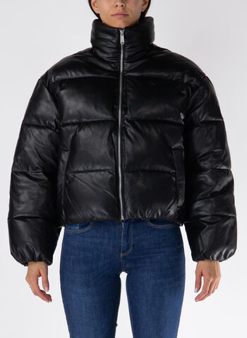 PIUMINO CORTO IN ECOPELLE, , small