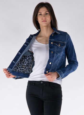 GIACCA IN JEANS INSERTO ANIMALIER, ETSH DENIM, small