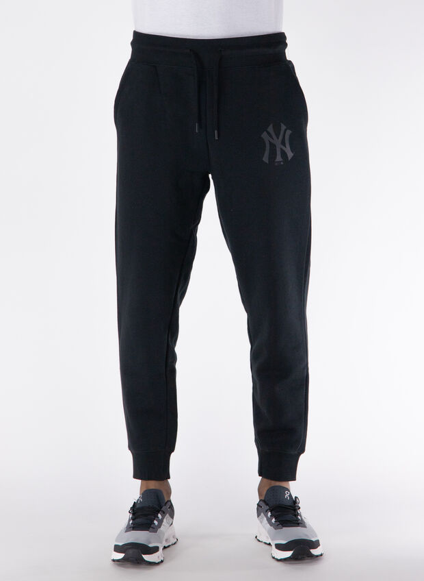 PANTALONE NY CON LOGO TONO SU TONO, BLACK, large