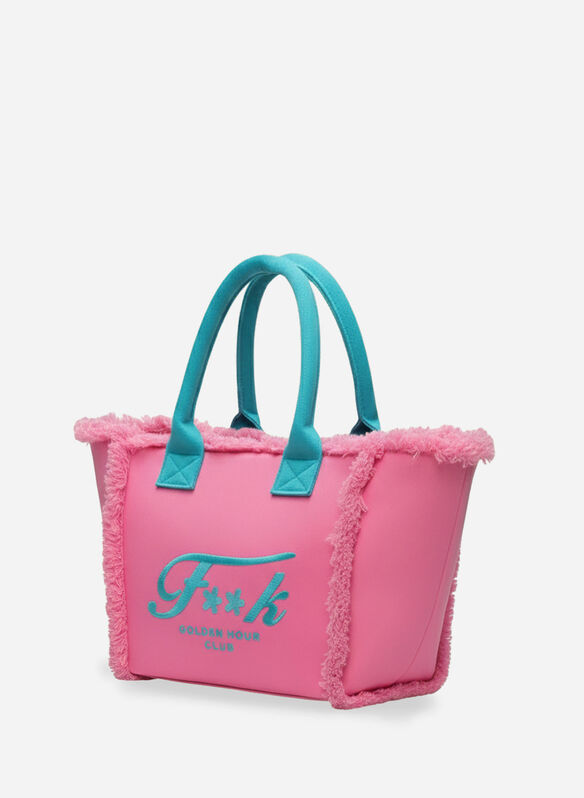 BORSA BEACH COT SFRANGIATO, PK FUXIA, medium