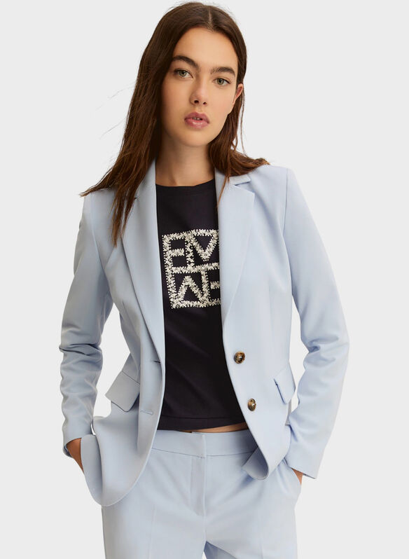 TAILLEUR IN TWILL STRETCH, 004 CELESTE, medium