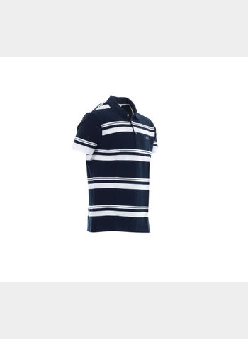 POLO DI TAGLIO ATTILLATO A RIGHE UOMO, 525NVYWHT, small