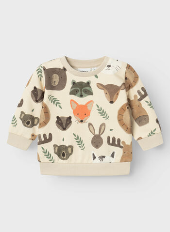 FELPA ORVAN STAMPA ANIMAL BIMBO, SUMMER SAND PANNA, small