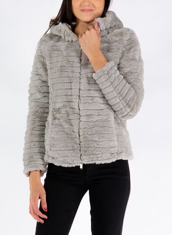 GIACCA NAIDA REVERSIBILE IN ECO PELLICCIA CON IMBOTTITURA ECOLOGICA, 946GXP SILVERGREY, small