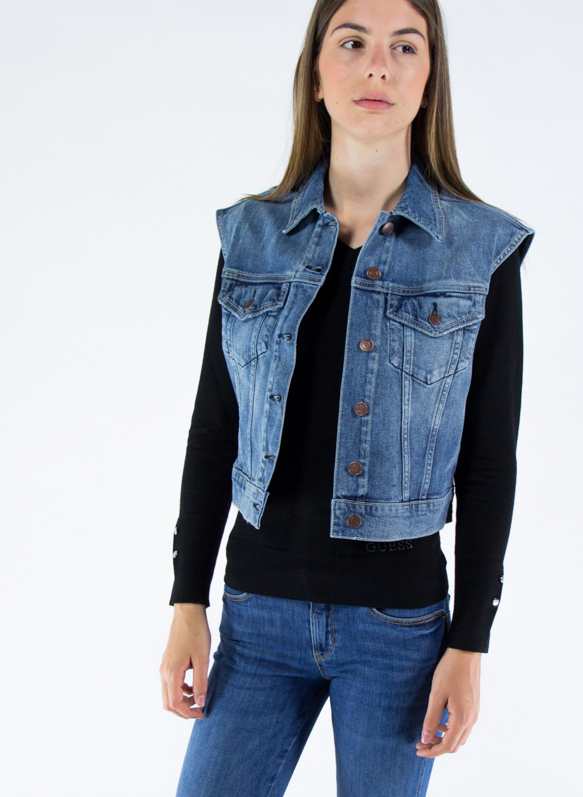GUESS GILET JEANS Blu Donna | Sport85
