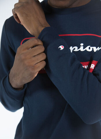 FELPA GIROCOLLO CON LOGO, BS501 NVY, small