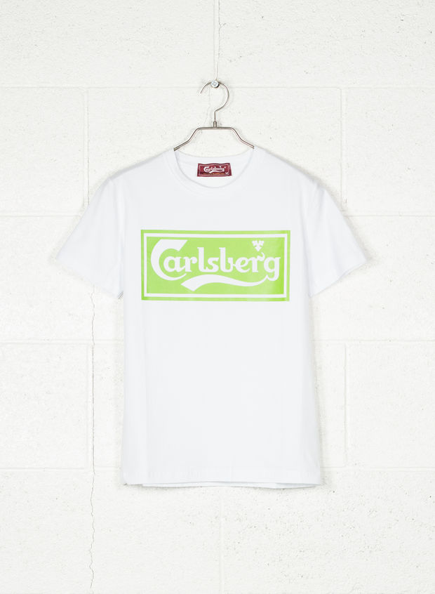 T-SHIRT STAMPA LOGO RETTANGOLO, BIANCO, large