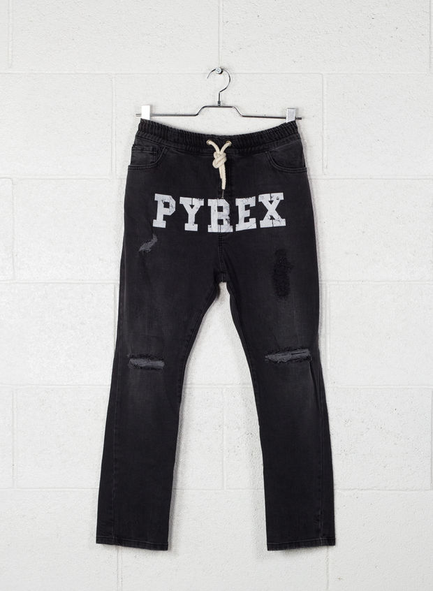 JEANS LACCETTO LOGO, NERO, large