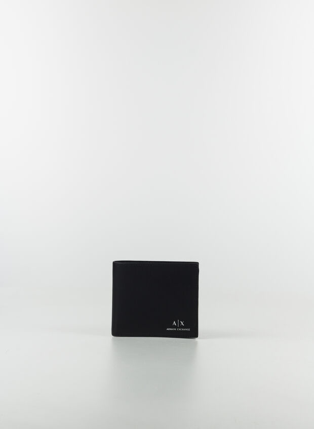 PORTAFOGLIO IN FINTA PELLE, 00020 BLK, large