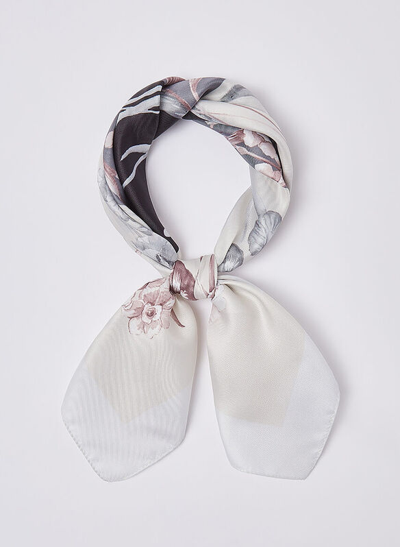 FOULAR FLOWERS, 22222 BLK, medium