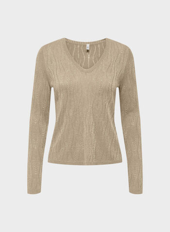 MAGLIONE MELLA V LUREX, FROSTED ALMOND, small