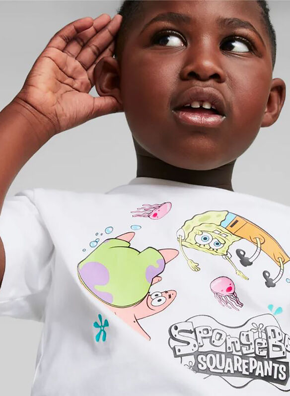 T-SHIRT SPONGEBOB BAMBINO, 02 WHT, medium