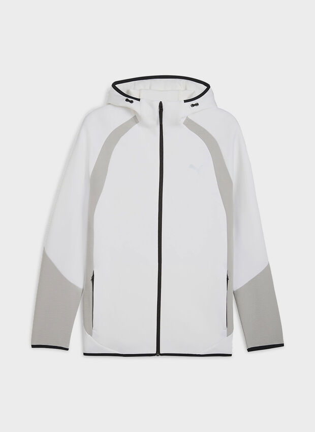 FELPA FULL ZIP EVOSTRIPE, 02 WHT, large