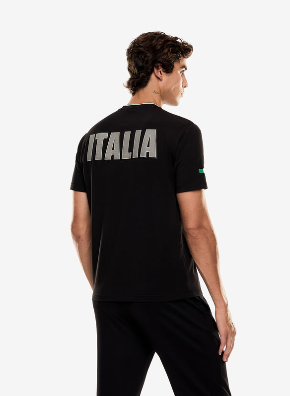 T-SHIRT ITALIA TEAM IN JERSEY STRETCH, UC001 BLK, medium