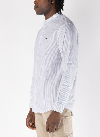 CAMICIA A RIGHE CON COLLO ALLA COREANA, YBL WHTNVY, small