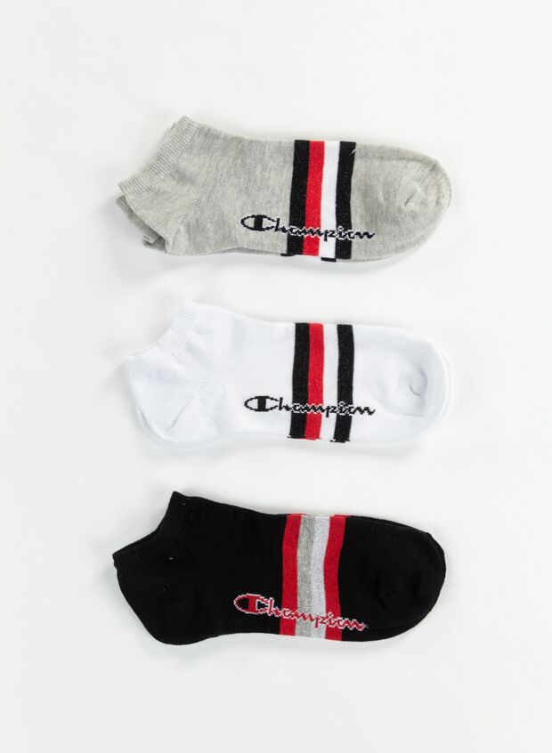 CALZINI CORTI DA SNEAKERS 3 PAIA, WW001 WHTGREYBLK, large