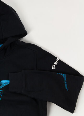 FELPA CON CAPPUCCIO LOGO SS LAZIO 2022-23 RAGAZZO, 09 BLACK, small