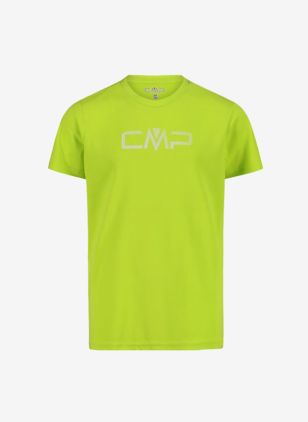 MAGLIA A MANICHE CORTE CON LOGO RAGAZZO, E112 LIME, large