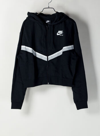 FELPA S HERITAGE FULL ZIP CON CAPPUCCIO, 011BLKGREY, small