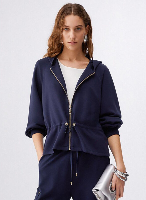 FELPA IN SCUBA CON ZIP E CAPPUCCIO, 93924 NVY, medium