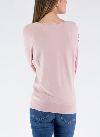 MAGLIONE LOGO STRASS, G6J9 ROSE, small