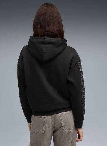 FELPA HOODIE CON STAMPA ANIMALIER ESSENTIALS, 01 BLK, small