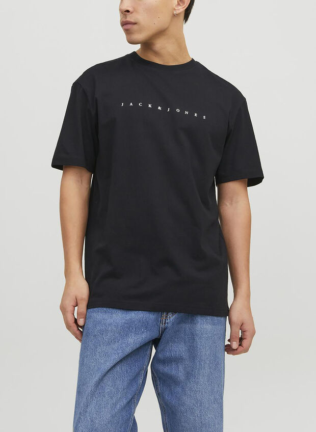 T-SHIRT SHORTSLEEVE LETTERING LOGO, BLACK, large