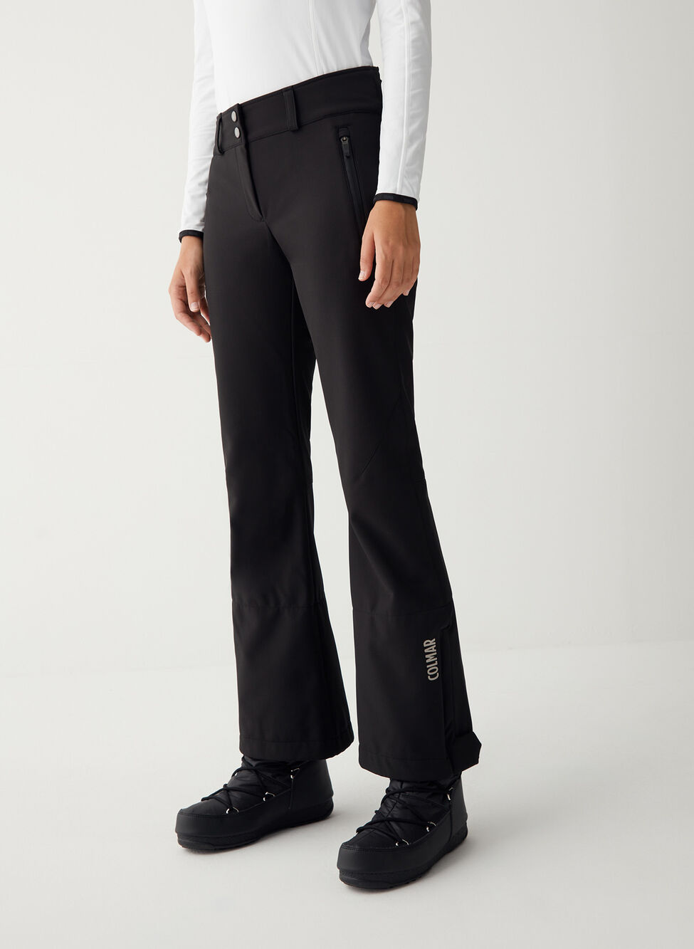 PANTALONE DA SCI IN SOFTSHELL CON ZIP AL FONDO