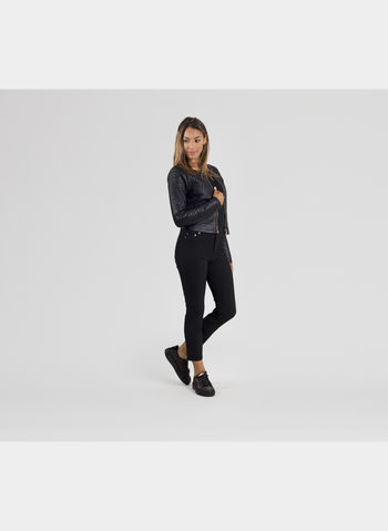 GIUBBOTTO ECOPELLE ZIP COLLO CHANEL, BLK*, small