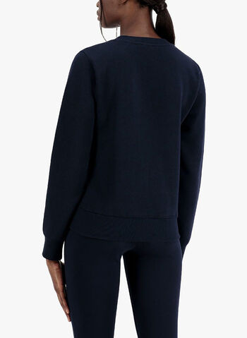 FELPA CON LOGO ESTESO STAMPATO, BS501NVY, small