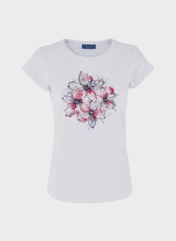 T-SHIRT FLOWER, 0101 WHT, small