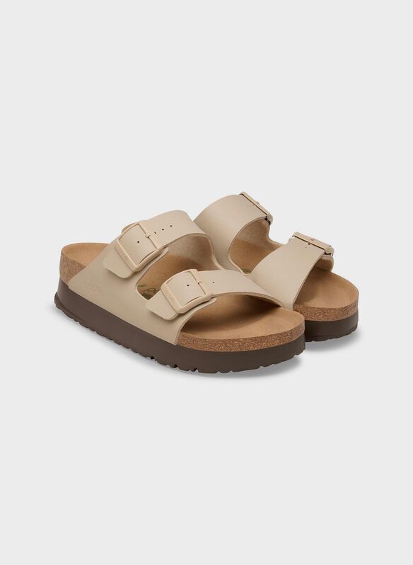 CIABATTA ARIZONA PLATFORM 2 FIBBIE, - SANDCASTLE, medium