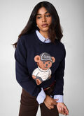 MAGLIONE ALICIA STAMPA ORSETTO, G7V2 NVY, thumb