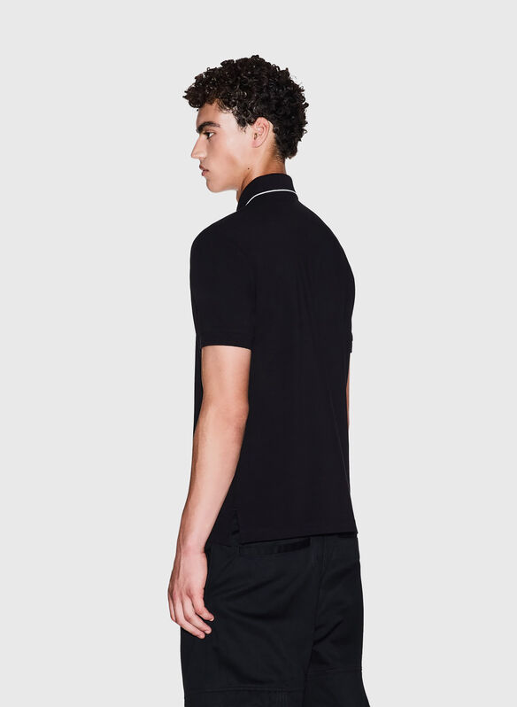 POLO CON LOGO E PIPING, UC001 BLK, medium