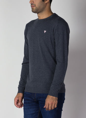 MAGLIONE GIRO BASIC RASATO, DWHT ANTR, small