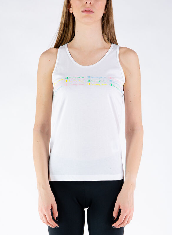 CANOTTA LOGO MULTICOLORE, WW001WHT, medium