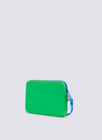 POCHETTE MINI IN GOMMA CON LOGO UNISEX, A6701 GREEN, small