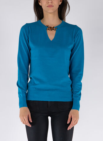 MAGLIONE SCOLLO GOCCIA, DIVA TURCHESE, small