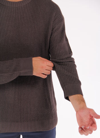 MAGLIONE CON TRAMA A COSTE, SEAL BROWN BROWN, small