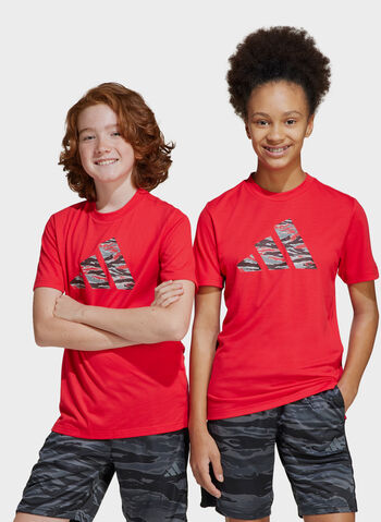 T-SHIRT LOGO GRAPHIC RAGAZZO, RED, small