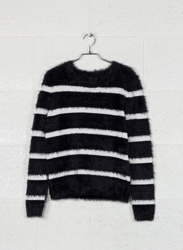 ARMANI EXCHANGE MAGLIONE RIGATO PELOSO Bianco, Nero Donna | Sport85