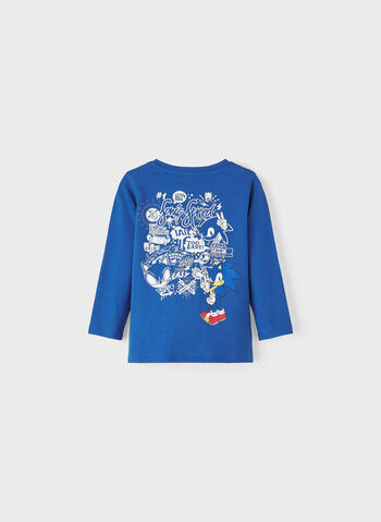 T-SHIRT SONIC GRAPHIC BAMBINO, TRUE BLUE NVY, small