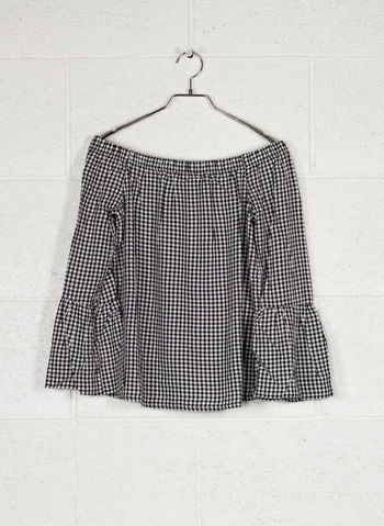 BLUSA SANDY MICRO QUADRETTI, BLACK, small