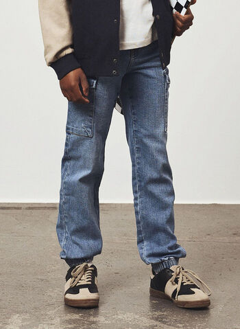 JEANS RYAN CARGO RAGAZZO, MEDIUM BLUE DENIM, small