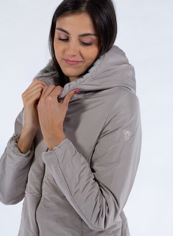 GIACCA NAIDA REVERSIBILE IN ECO PELLICCIA CON IMBOTTITURA ECOLOGICA, 946GXP SILVERGREY, small